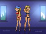 bandanna blonde_hair blue_eyes cartoon_network hourglass_figure huge_breasts kerchief light-skinned_female lindsay&#039;s_mother_(tdi) lindsay_(tdi) long_blonde_hair long_hair milf mother_and_daughter striped_hair thick_ass thick_legs thick_thighs total_drama_island two_tone_hair vaultman wasp_waist