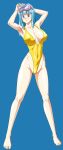 big_breasts breasts dragon_ball first_porn_of_character maron maron_(dragon_ball) maron_(dragon_ball_z) nipples noriheita one-piece_swimsuit smile solo swimsuit