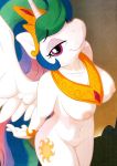  anthro breasts friendship_is_magic hoofbeat horn looking_up multicolor_hair my_little_pony nude princess_celestia pussy tiara wings 