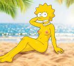  ass breasts erect_nipples evilweazel_(artist) grin hand_behind_head lisa_simpson nude the_simpsons thighs 