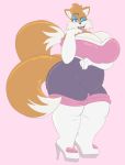  big_breasts blue_eyeshadow female_only furry genderswap high_heels huge_breasts large_hands mcnasty miles_&quot;tails&quot;_prower millie_tailsko pink_lipstick rule_63 sega solo_female sonic sonic_the_hedgehog_(series) tails thick_thighs 