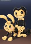 ass bbmbbf bendy_(bendy_and_the_ink_machine) bendy_and_the_ink_machine blush demon palcomix rabbit sex