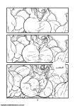 angry_face anime_milf black_eyes black_hair chichi comic dragon_ball dragon_ball_z growth growth_queens huge_breasts milk_(dragonball_z) monochrome muscle muscle_growth muscular reddyheart shenron veins