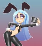 1girl andrea_davenport blue_hair blush breasts dankodeadzone female_only reverse_bunnysuit selfpic solo_female straight_hair tagme teen teenage_girl the_ghost_and_molly_mcgee tummy 