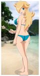 1girl alluring beach big_breasts bikini breasts female_only ocean outside pervyangel photo_background princess_rosalina rosalina super_mario_bros. swimsuit wand
