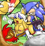  2girls anthro archie_comics breasts cute double_penetration furry nipples rouge_the_bat sally_acorn slut sonic sonic_team sonic_the_hedgehog threesome 