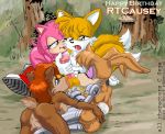  3_girls 3girls amy_rose anthro archie_comics bunnie_rabbot cum cute foursome furry kandlin miles_&quot;tails&quot;_prower multiple_tails penis sally_acorn sega sonic_(series) sonic_*(series) sonic_the_hedgehog_(series) tail 