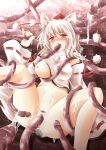  1girl animal_ears bare_shoulders blush bottomless breasts cum cum_in_mouth cum_in_pussy cum_inside cum_on_body cum_on_breasts cum_on_upper_body detached_sleeves female hat highres inubashiri_momiji nipples oral rape shirayuki_mutsumi short_hair silver_hair solo spread_legs tail tears tentacle tentacles tentacles_under_clothes tokin_hat touhou vaginal white_hair wolf_ears wolf_tail 
