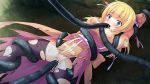  1girl arms_up bad_id bangs black_legwear blonde_hair blue_eyes blunt_bangs blush bow breast_slip breasts censored clothed_sex cross cum cum_in_mouth cum_in_pussy dress dutch_angle fellatio female game_cg hair_ribbon juliet_sleeves long_hair long_sleeves looking_at_viewer magical_girl mosaic_censoring nipples one_breast_out open_mouth oral original panties pantyhose puffy_long_sleeves puffy_sleeves pussy rape restrained ribbon sayori sex sleeve_cuffs solo spread_legs tai_igyou_ikenie_shinkan_teana teana_eksrein tears tentacle tentacles thighhighs torn_clothes torn_dress torn_pantyhose underwear vaginal wide-eyed 