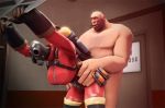  1girl animated fugtrup gif heavy_(tf2) heavy_weapons_guy pyro rule_63 source_filmmaker team_fortress_2 