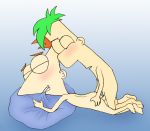  anal ass blush ferb_fletcher gay green_hair incest nude phineas_and_ferb phineas_flynn sphinx_position 