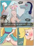 1boy 2_girls blonde_hair blue_eyes breasts comic couple fingering fingering_pussy hspace moon_butterfly nipples star_butterfly star_vs_the_forces_of_evil toffee white_panties