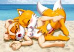  1boy 1girl anthro balls bbmbbf beach blush breasts closed_eyes completely_nude cream_the_rabbit erection fingering furry furry_female licking licking_breast male miles_&quot;tails&quot;_prower mobius_unleashed nude open_mouth palcomix penis pussy sega sex sonic_the_hedgehog_(series) tails tongue 