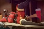  1girl animated axe big_breasts breasts fugtrup gif masturbation pyro rule_63 source_filmmaker team_fortress_2 
