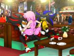  1girl amy_rose anthro anus ass balls fan_character furry genitals group male male/female masturbation natsuminyan nude penis public pussy shadow_the_hedgehog sonic_the_hedgehog_(series) vaginal 
