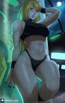  1girl 1girl abs big_breasts blush breasts clothed_female echosaber female_focus female_only high_res long_hair mature mature_female metroid muscle muscle muscular muscular_female samus_aran solo_female solo_focus tagme thick_thighs video_game_character video_game_franchise zero_suit 