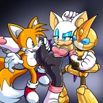  2013 alpha_channel bat black_nose blue_eyes breasts canine emerl eyelashes female fist footwear fox fur gloves green_eyes group happy heart hetero high_heels highres holding leatherruffian lift machine male mechanical miles_&quot;tails&quot;_prower open_mouth pointy_ears raised_arm raised_leg robot rouge_the_bat sega sharp_teeth shoes skin smile socks sonic_(series) spread_legs spreading standing suit teeth tongue white_fur yellow_fur 