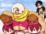 1_female 1_male 1boy 1girl artist_request big_breasts breasts charlotte_smoothie doggy_position erect_nipples female_focus huge_breasts larger_female male/female monkey_d._luffy nipples one_piece sex size_difference smaller_male solo_focus