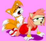  amy_rose lahsparkster miles_&quot;tails&quot;_prower multiple_tails sonic_(series) sonic_team tail 