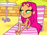  breasts edit laying_down pussy relaxing starfire teen_titans teen_titans_go 