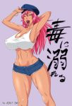  big_breasts breasts final_fight poison poison_(final_fight) street_fighter tongue wink 