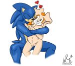  age_difference amber_eyes anthro aval0nx blue_hair closed_eyes cream_the_rabbit cub female hair heart hedgehog hug hugging lagomorph male navel nude pregnant pregnant_belly pregnant_female pussy rabbit sega smile sonic_(series) sonic_the_hedgehog testicles young 