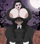  2_girls annoyed black_hair gigantic_ass gigantic_breasts goth goth_girl hourglass_figure morticia_addams mother_&amp;_daughter mr.lewd the_addams_family twin_tails wednesday_addams 