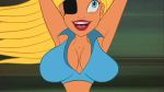  blonde bouncing_breasts breasts cleavage eye_patch gif hair huge_breasts smile suzi_x the_haunted_world_of_el_superbeasto 