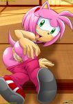  all_fours amy_rose anus ass bbmbbf black_nose blush breasts butt clothed clothing female green_eyes hair hedgehog inside looking_at_viewer looking_back mobius_unleashed nipples open_mouth palcomix pants pink_hair pink_skin presenting pussy pussy_juice sega shoes short_hair solo sonic_(series) sonic_the_hedgehog_(series) thighs 