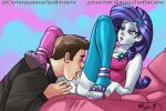 1boy 1girl anthro blue_eyes blush equestria_girls friendship_is_magic high_heels human male/female my_little_pony no_panties oral partially_clothed psicoero pussylicking rarity rarity_(mlp) stockings