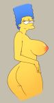 1girl big_ass big_breasts blue_hair hand_on_hip marge_simpson nude pbrown the_simpsons 