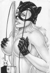  batman_(series) between_breasts catwoman dc dc_comics fabio lick monochrome selina_kyle 