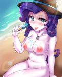  1girl breasts equestria_girls female female_only friendship_is_magic hat long_hair looking_at_viewer my_little_pony nude outdoor outside rarity rarity_(mlp) solo 