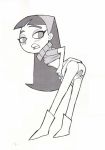 ass erect_nipples flat_chested monochrome nipples small_breasts the_fairly_oddparents trixie_tang union_of_the_snake