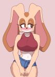 1girl 2021 absurd_res aged_up blush brown_eyes clothed clothing cream_the_rabbit fingers front_view fur furry high_res lagomorph leporid long_ears mammal rabbit simple_background sonic_the_hedgehog_(series) superbunnygt 