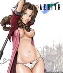  aerith_gainsborough areolae big_breasts breasts female final_fantasy final_fantasy_vii nekerbreeker nipples solo staff topless weapon 