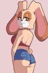  1girl 2021 absurd_res aged_up ass brown_eyes clothed clothing cream_the_rabbit fur furry high_res lagomorph leporid long_ears looking_at_viewer mammal rabbit simple_background sonic_the_hedgehog_(series) superbunnygt 