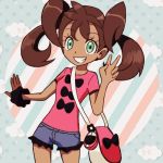  1girl brown_hair dark_skin nintendo pokemon pokemon_(game) pokemon_xy sana_(pokemon) shauna 