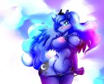  1girl anthro big_breasts breasts friendship_is_magic furry inuki my_little_pony nipples panties_pull princess_luna solo 