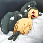  arms_behind_head artist_request bdsm blush bondage bound extra_mouth fangs furry lying mawile navel nintendo no_humans on_side open_mouth pokemon pokemon_(game) pokemon_rse red_eyes rope simple_background solo tears tied tied_up ukan_muri you_gonna_get_raped 