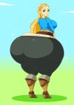  1girl ass ass_cleavage ass_expansion big_ass big_breasts bottom_heavy breasts breath_of_the_wild butt_crack clothed_female curvaceous dea-jn female_focus female_only huge_ass hyper_ass long_hair looking_at_viewer looking_back nintendo princess_zelda solo_female solo_focus the_legend_of_zelda thick thick_thighs video_game_character video_game_franchise voluptuous wide_hips zelda_(breath_of_the_wild) 