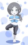  1girl barefoot breasts chibi huge_breasts jcdr solo super_smash_bros. trainer_(wii_fit) wii_fit wii_fit_trainer 