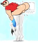  1girl anal animal_crossing animal_crossing_boy ass bottomless looking_back muscles nintendo noill super_smash_bros. the_villager wii wii_fit wii_fit_trainer 