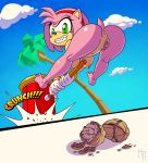  amy_rose ass big_breasts breasts hammer hedgehog hotneon nipples nude pussy sega smile sonic_(series) text weapon 