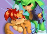  anthro areola big_breasts blue_eyes breasts chipmunk cute erect_nipples erection female forced from_behind furry green_hair hair hair_pull hedgehog male nipples nude penetration penis rape red_hair sally_acorn scourge_the_hedgehog sega sex sonic_(series) testicles thefuckingdevil 