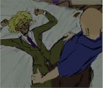bed blonde_hair courage_the_cowardly_dog dry_humping freaky_fred gay green_eyes hair precum