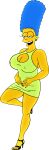  big_breasts dress erect_nipples marge_simpson the_simpsons thighs 