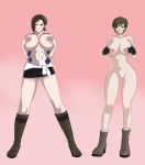 2girls big_breasts breasts capcom jill_valentine nipples nude rebecca_chambers resident_evil short_hair zetarok