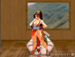 brown_eyes brown_hair fatal_fury futa_only huge_breasts hyper_penis king_of_fighters kunoichi mai_shiranui misteryousmugenfutaeditor red_lipstick shiranui_mai snk thick_thighs video_game_character video_game_franchise webm yukata