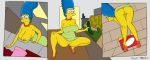  ass breasts cleavage marge_simpson nipple_slip pussy the_simpsons upskirt yellow_skin 